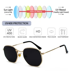 Gafas polarizadas pesca UV400 – Montura metálica, lentes cuadradas espejo