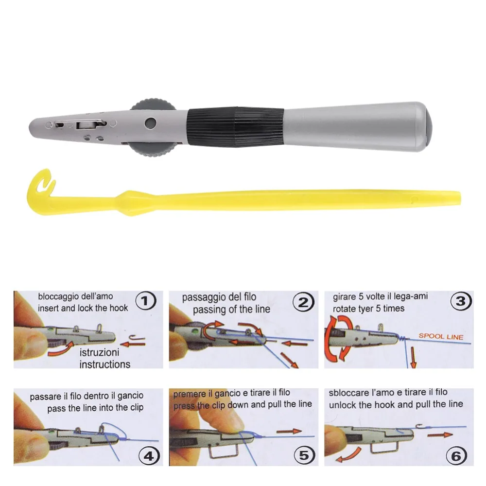 Herramienta para anudar anzuelos de pesca manual ligera ABS acero - imagen 5