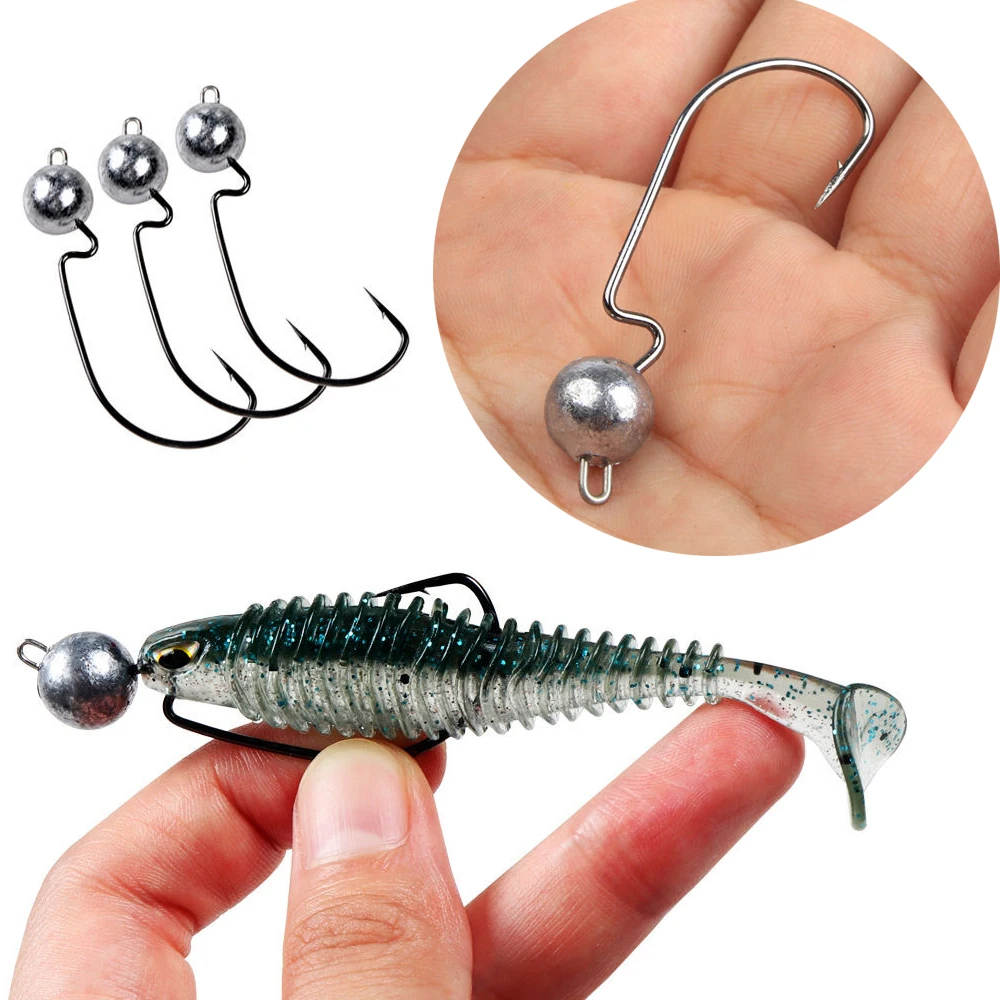 Montaje del jig head con cebo blando tipo gusano