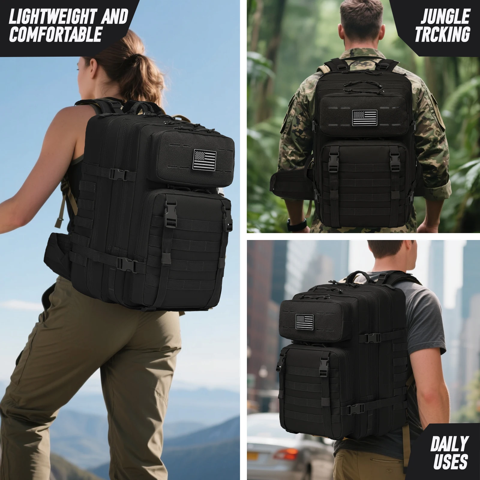 Mochila táctica impermeable para senderismo y caza