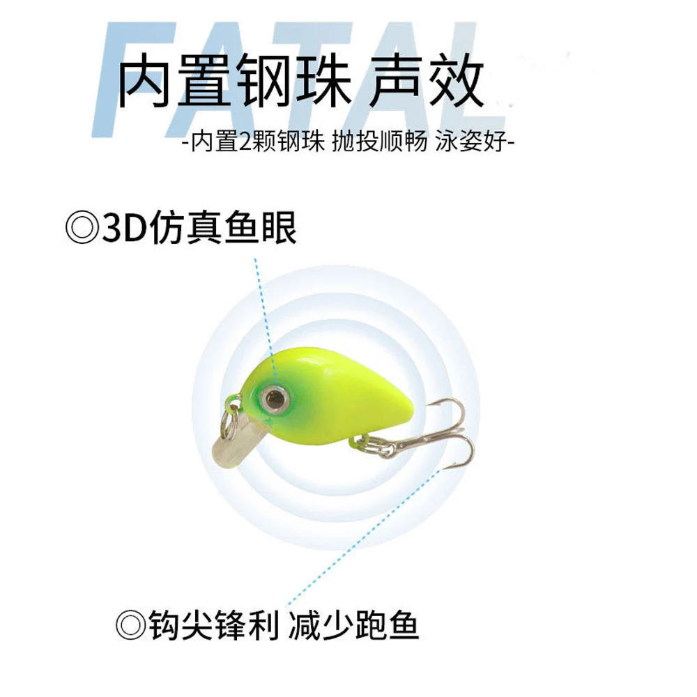 Kuga Nano Mini Crankbait Flotante 30mm 2g para Trucha y Perca - imagen 3
