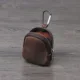 Monedero de cuero genuino mini con cremallera y compartimento