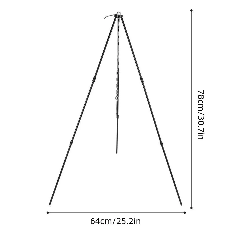 Trípode de fogata portátil ajustable desmontable para olla de cocina, barbacoa - imagen 4