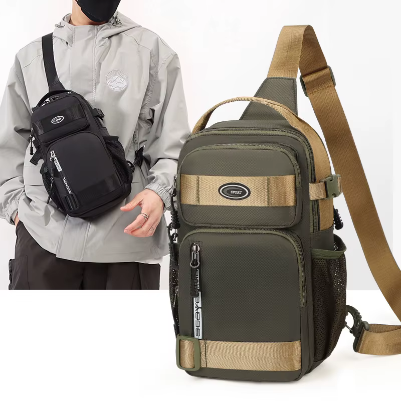 Mochila de pesca ligera de hombro cruzada para hombre