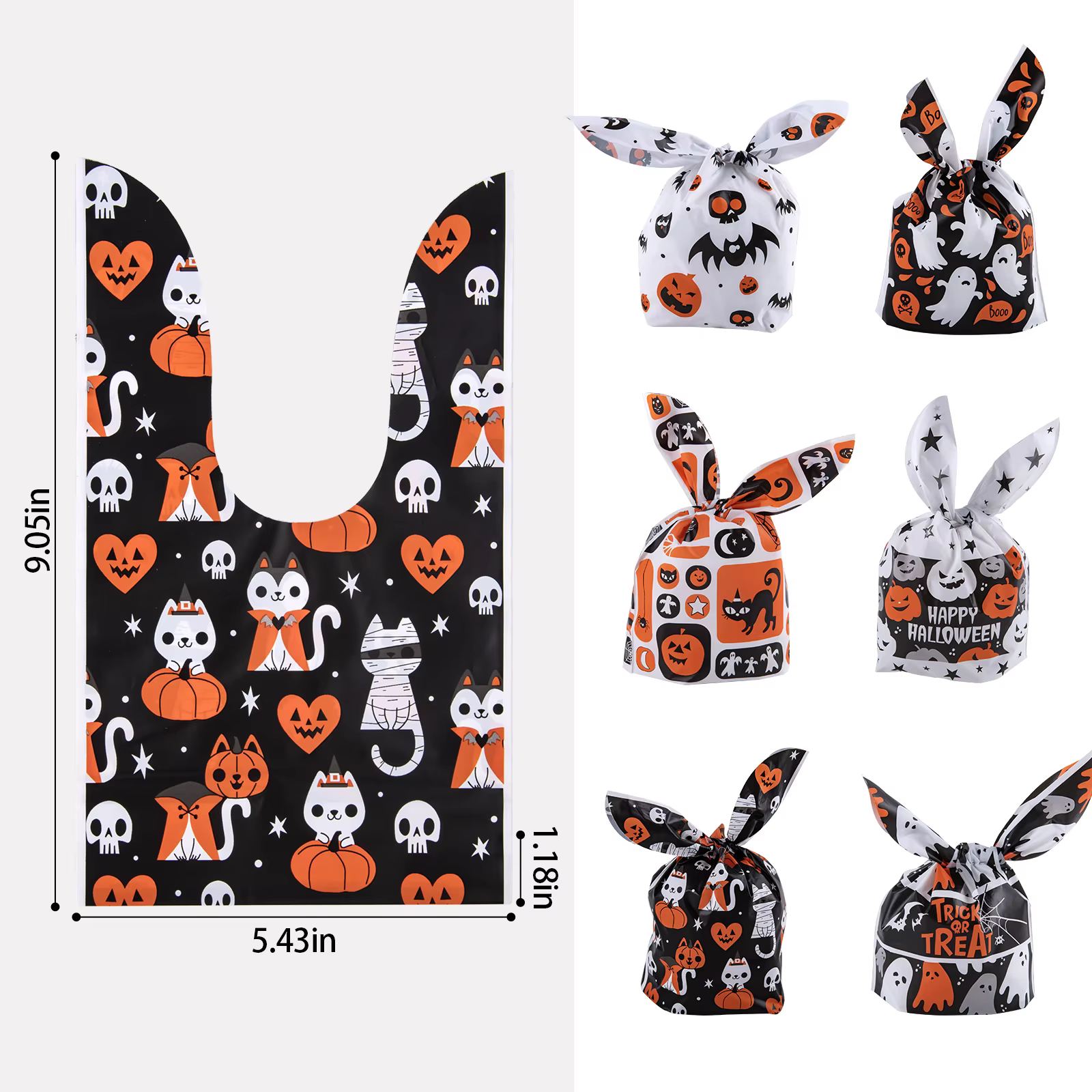 Bolsas de Regalo Halloween Goture - Diseños de Conejo y Calabaza - imagen 4