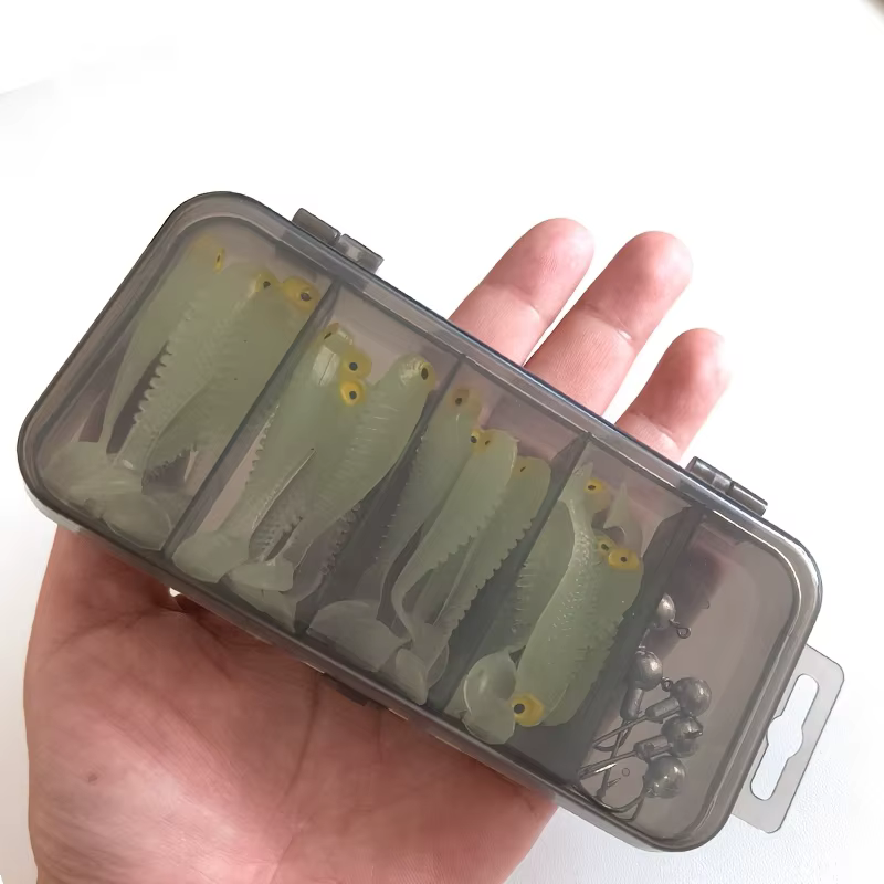 Kit Señuelos Blandos con Jig Head – Ojo Grande y Caja Incluida - imagen 3