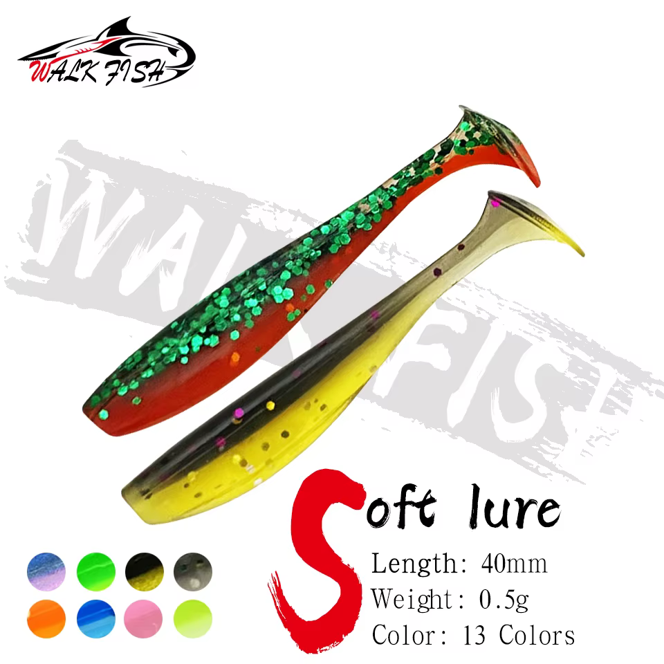 Wobbler Walk Fish 40mm – Swimbait de silicona cola en T - imagen 5