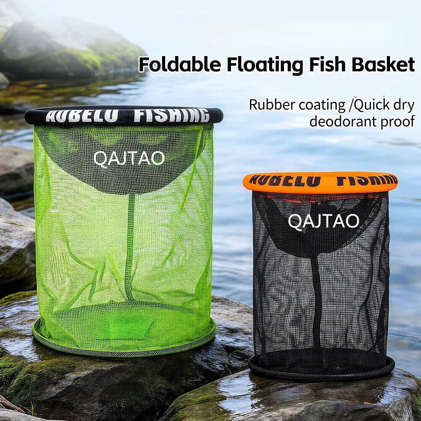 Cesta de Pesca Plegable Flotante QAJTAO – Jaula para Cangrejos y Camarones