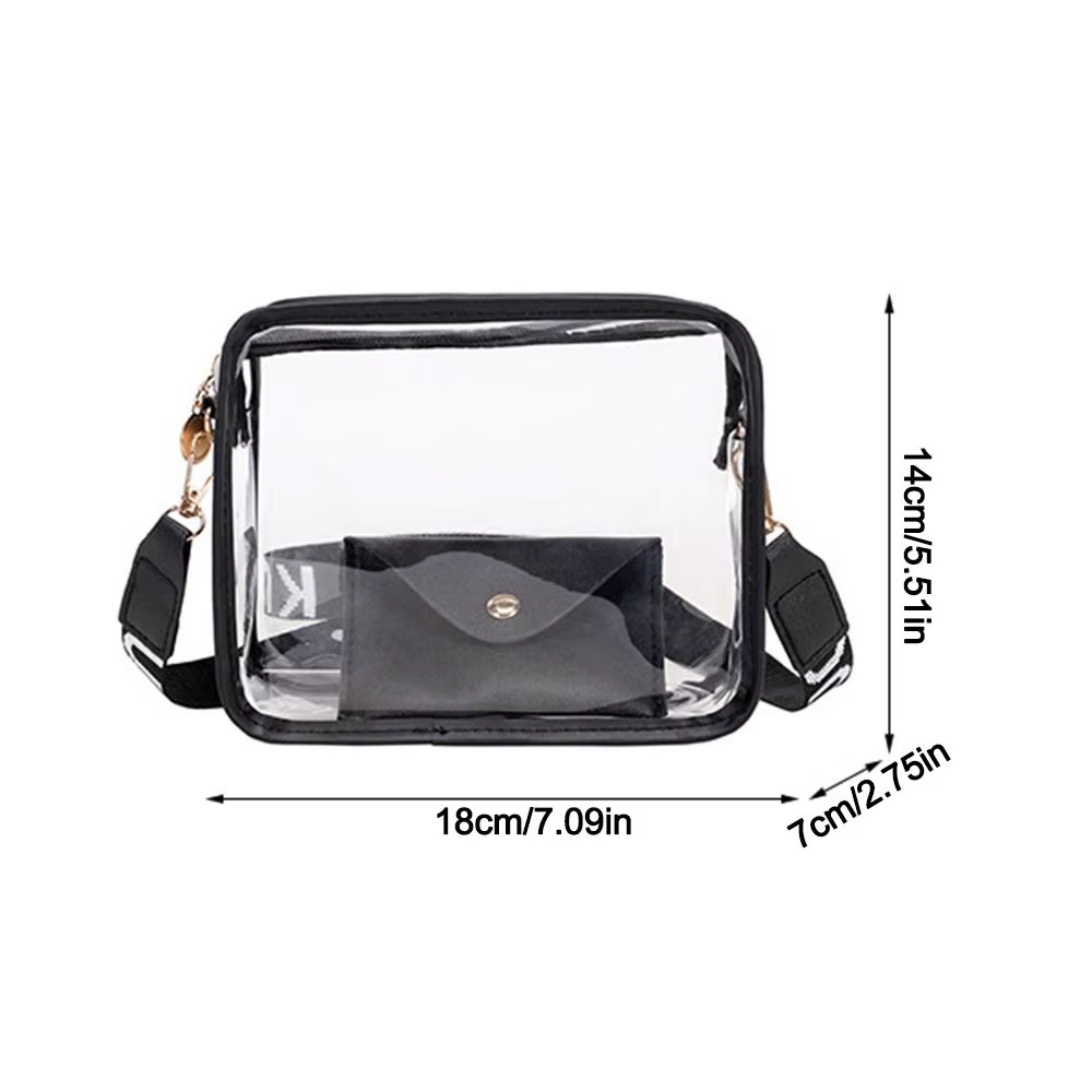 Bolso bandolera PVC transparente con bolsillo móvil mujer - imagen 4