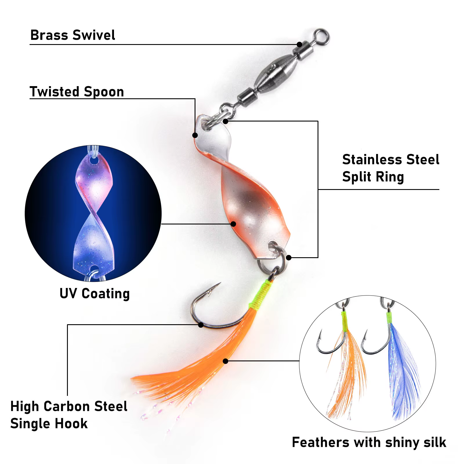 Spinnerbaits con gancho de pluma 3g – Señuelos giratorios para bass - imagen 3