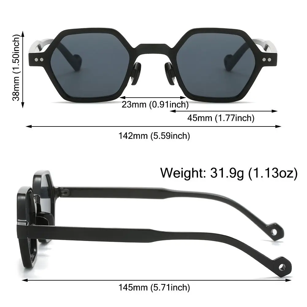 Gafas de sol poligonales cuadradas UV400 vintage con lentes oceánicas - imagen 4
