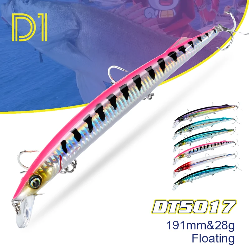 D1 Jerk Minnow Jerkbait flotante de largo alcance – Lubina y lucio - imagen 2