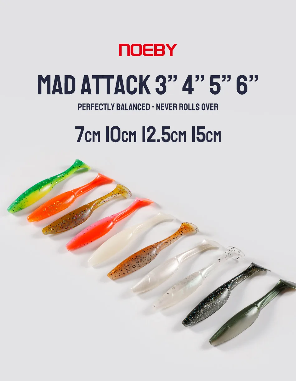 Señuelo suave NOEBY en vista lateral mostrando el realismo del cuerpo