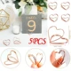 Pinzas para fotos corazón metálicas oro rosa retro para porta tarjetas - imagen 5