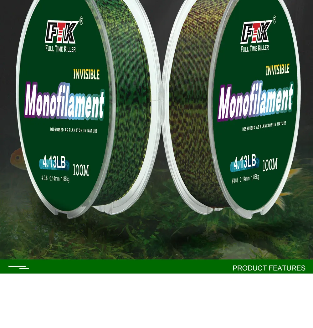Sedal fluorocarbono FTK moteado enrollado