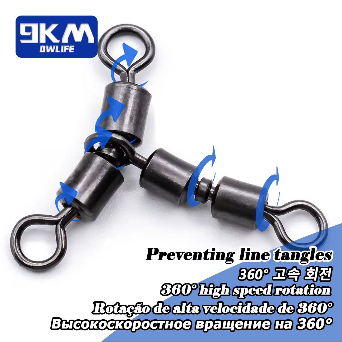 Giratorio triple de pesca con clip-conector – Para línea cruzada - imagen 2