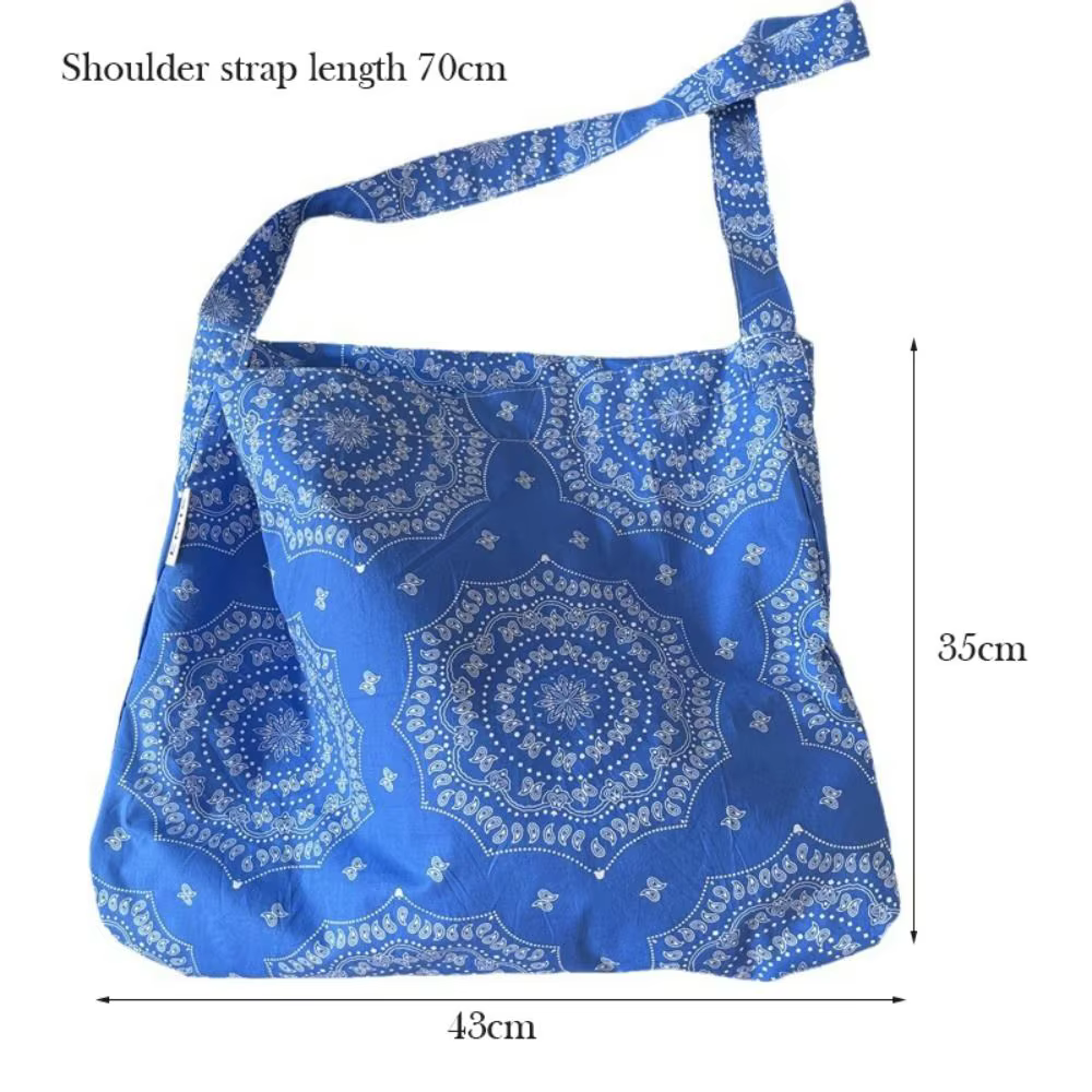 Bandolera Floral en Algodón Azul – Estilo Coreano para Jóvenes - imagen 5