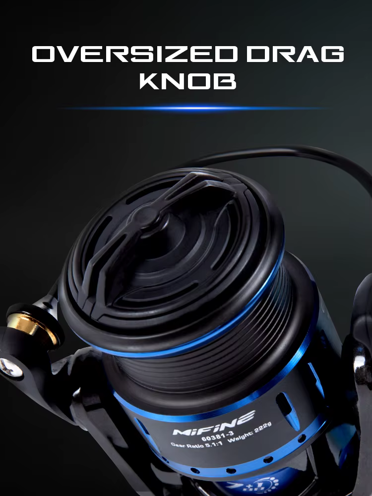 MIFINE Tech 201G – Carrete spinning carbono ligero agua dulce mar - imagen 2