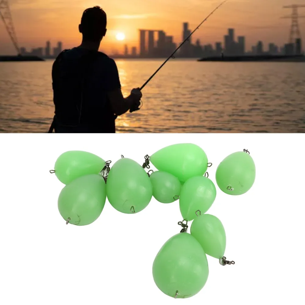 Flotador de pesca luminoso tipo huevo PP portátil para señuelos - imagen 3