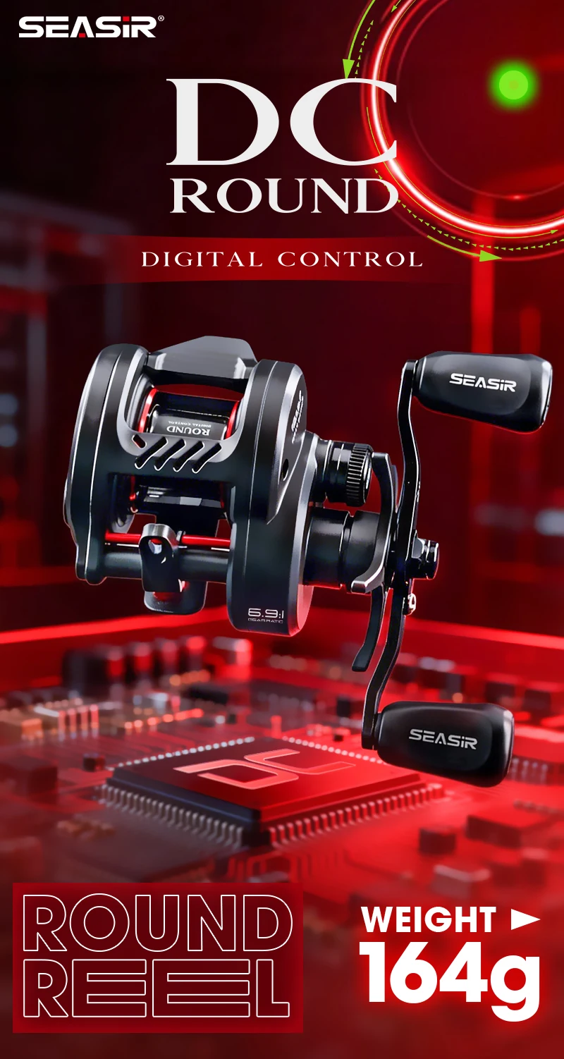 Carrete de pesca SEASIR DC-ROUND DC Drum reel vista frontal
