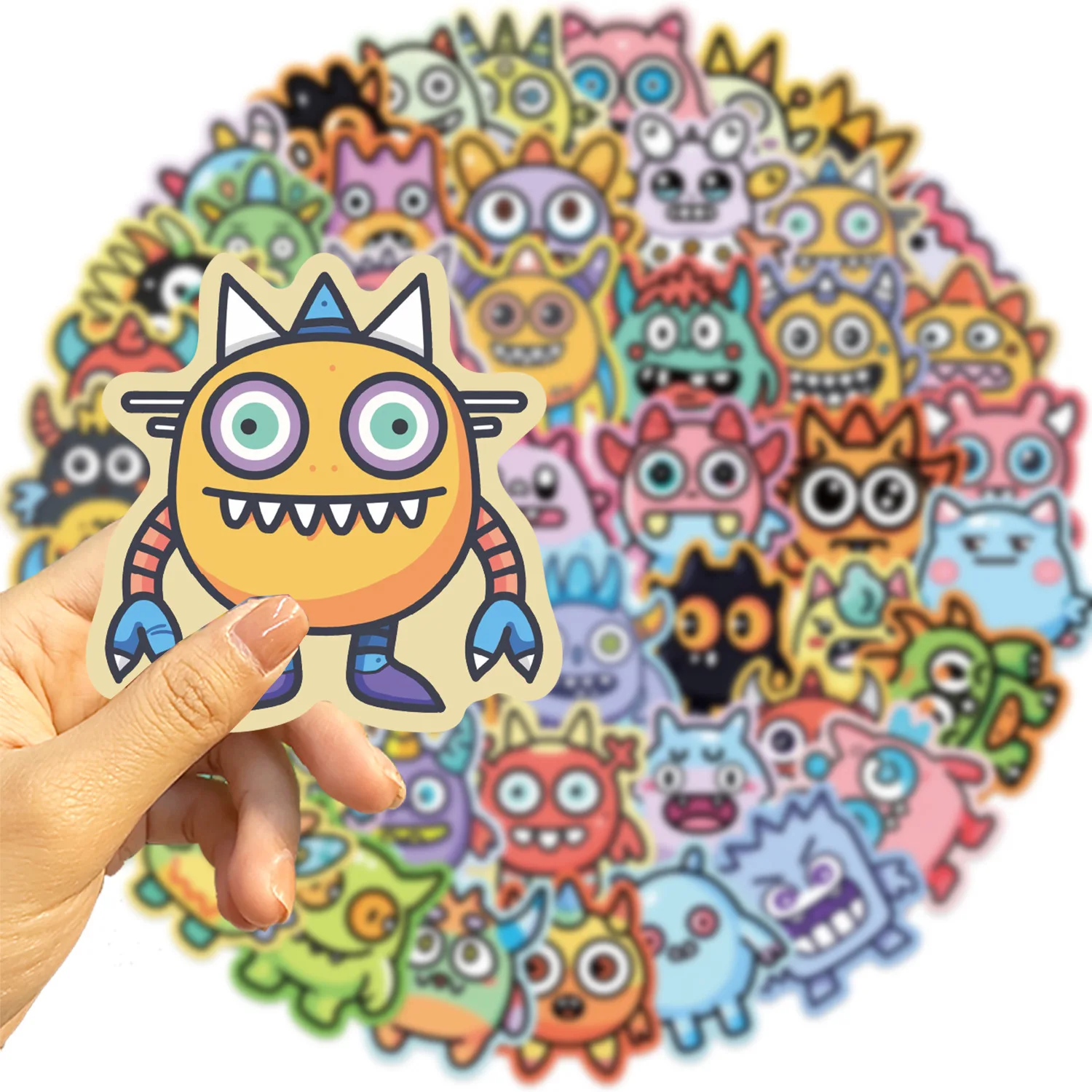Detalle de pegatinas de monstruos para manualidades