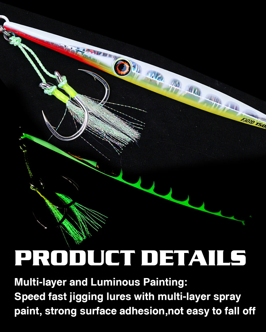 Anzuelo UV luminoso y cuerpo metálico