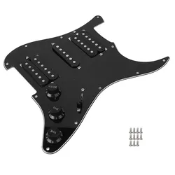 Pickguard HSH precableado para guitarra eléctrica – Negro 11 orificios