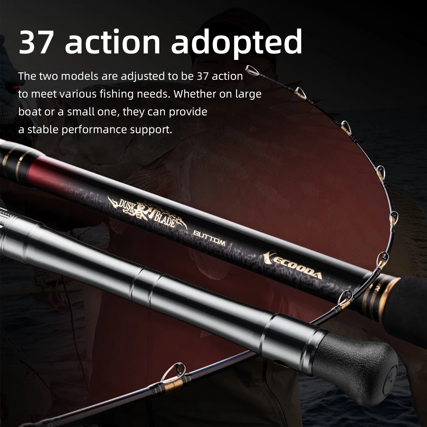 Ecooda EDB Dusk Blade – Caña barco con soporte para carrete eléctrico - imagen 4