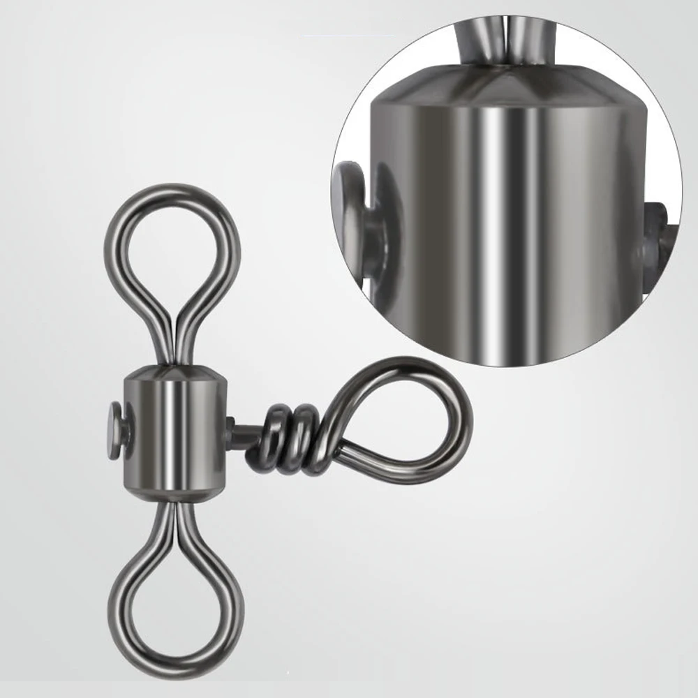 DNDYUJU Giratorio de pesca 3 vías con anillo sólido y latón para línea - imagen 5