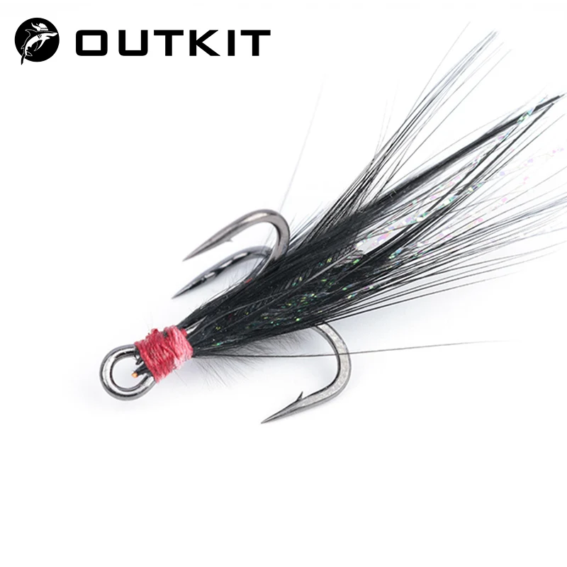 OUTKIT Anzuelo triple 3X con plumas - Pesca - imagen 3