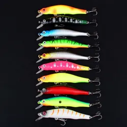 Señuelo Minnow de hundimiento Crankbait duro con ojos 3D