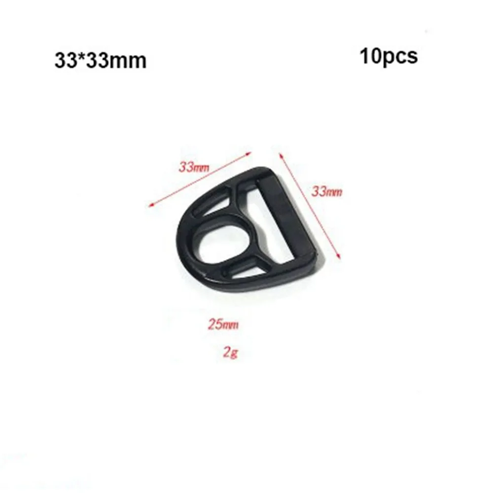 Hebillas de ajuste POM negras D-G para correas de mochila