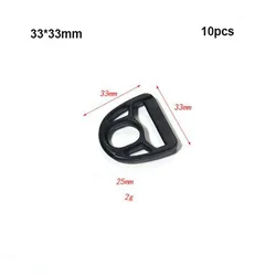 Hebillas de ajuste POM negras D-G para correas de mochila