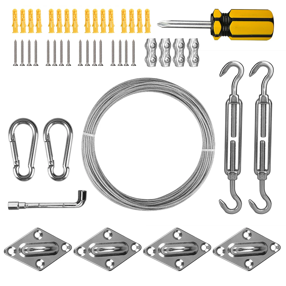 Gancho de ojo inox para vela sombra con cable 15 m