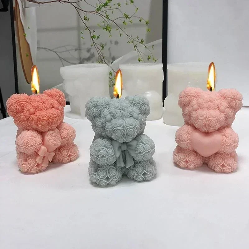 Molde de silicona 3D oso para velas y resina artesanal - imagen 2
