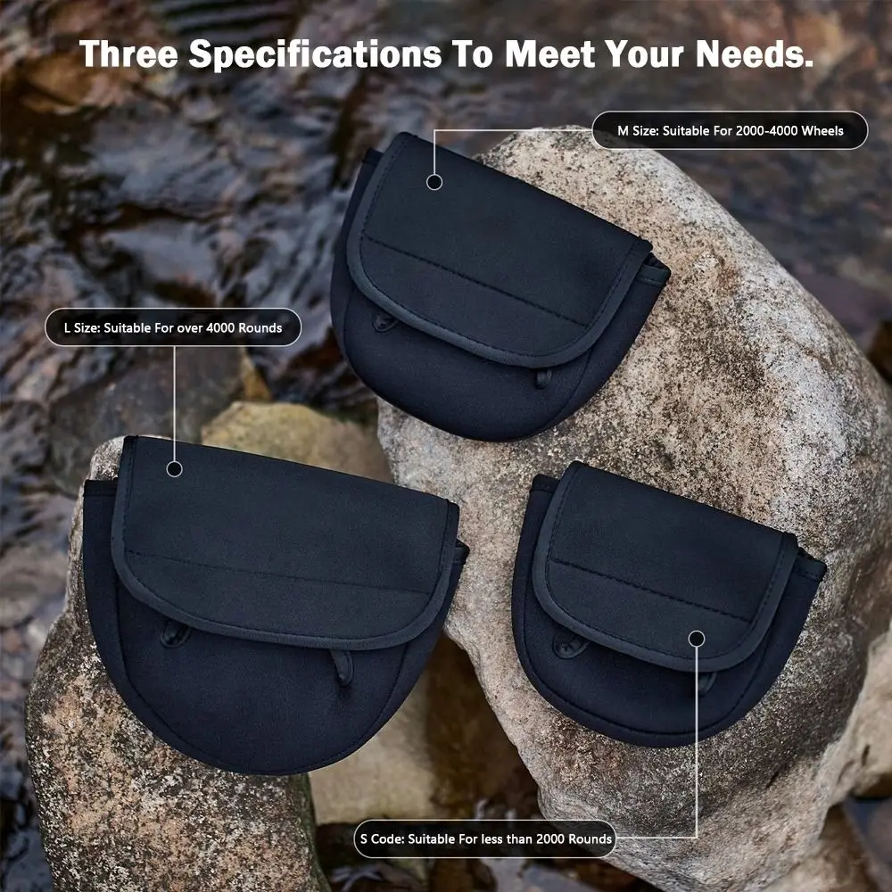 Bolsa para carretes de pesca negra, estuche a prueba de golpes - imagen 2