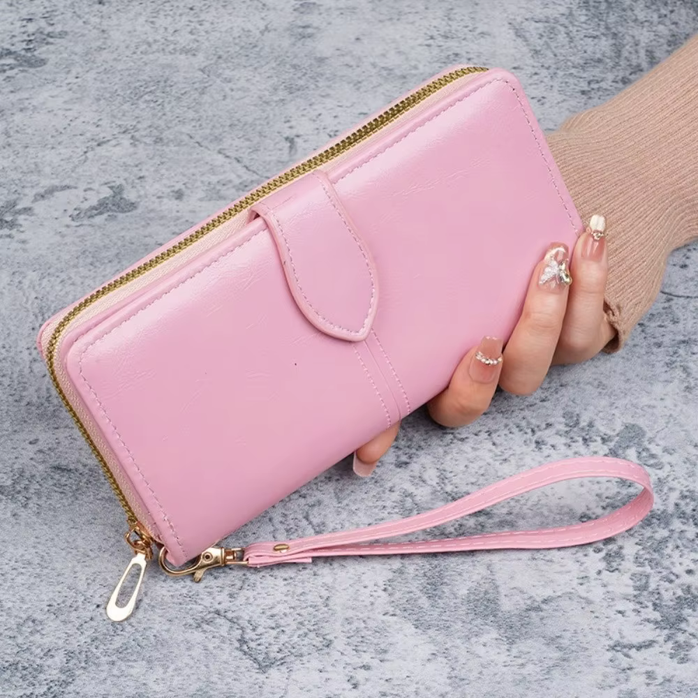 Cartera Larga de Cuero Encerado para Mujer – Gran Capacidad y Viaje - imagen 2