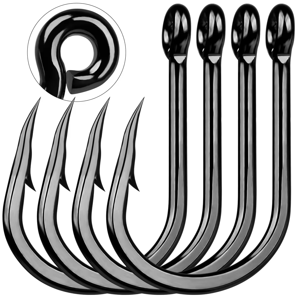 Anzuelos Jig Head Proberos Negros Alta Resistencia 2/0-10/0 Aguas Profundas - imagen 5
