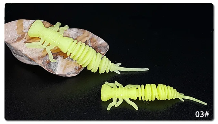 Variantes de color para gusanos blandos larva