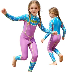Traje de baño UV manga larga para niña entero surf y snorkel