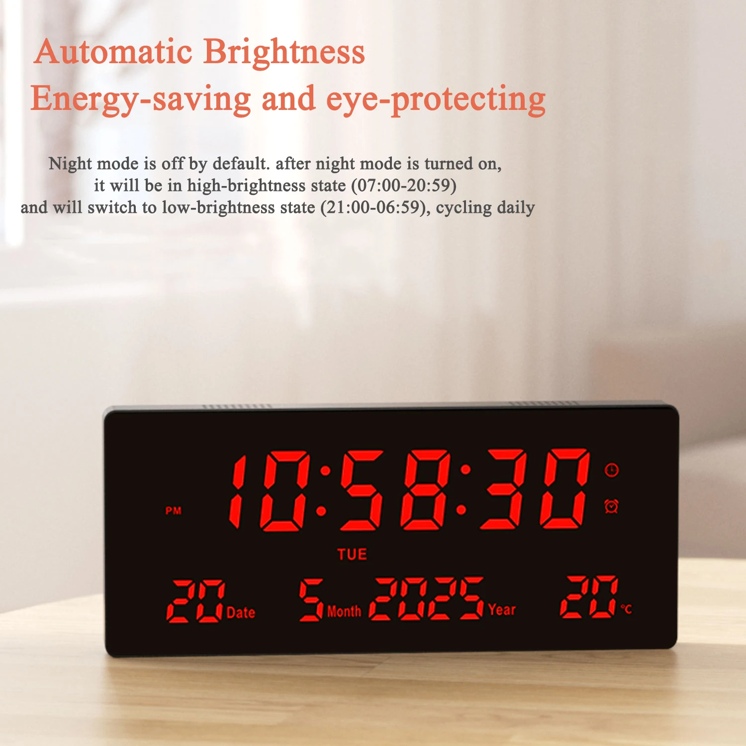 Reloj digital multifuncional para pared o escritorio