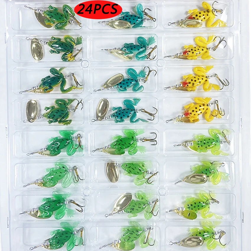 Señuelo de rana artificial con anzuelos triples – Cebo de silicona para pesca - imagen 2