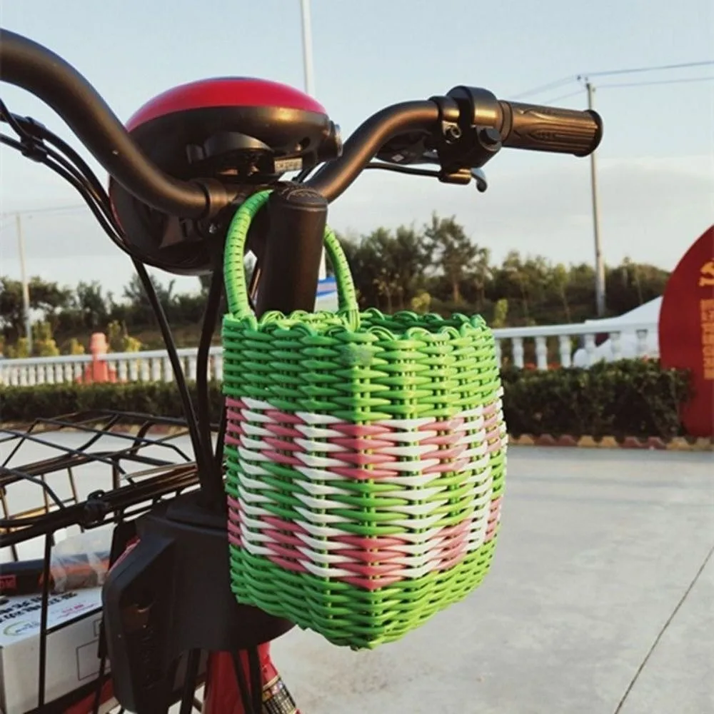 Cesta de mimbre tejida a mano multicolor en PE para picnic