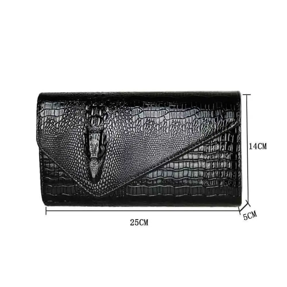 Bolso bandolera de PU con cadena estilo cocodrilo, gran capacidad - imagen 4