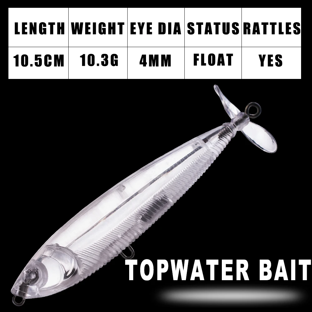 Detalle de señuelo topwater y acabado para personalizar