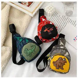Bolsa de hombro infantil con dinosaurios para pecho y escuela