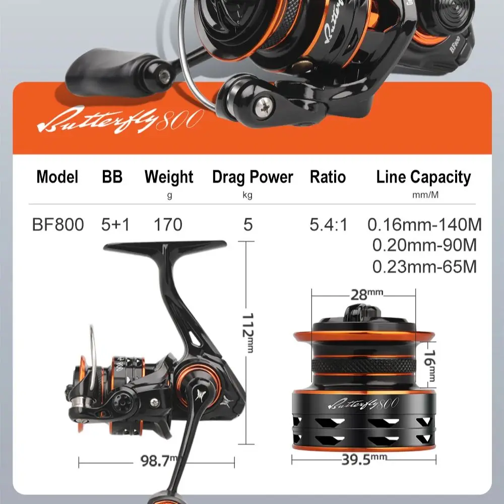 Carrete micro spinning HASIDA Butterfly – ligereza y arrastre suave - imagen 4