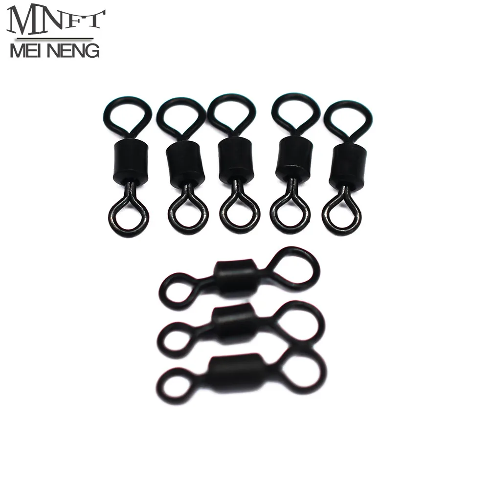 Esmerillones giratorios para carpa anillo en 8 anti-enredos negro mate