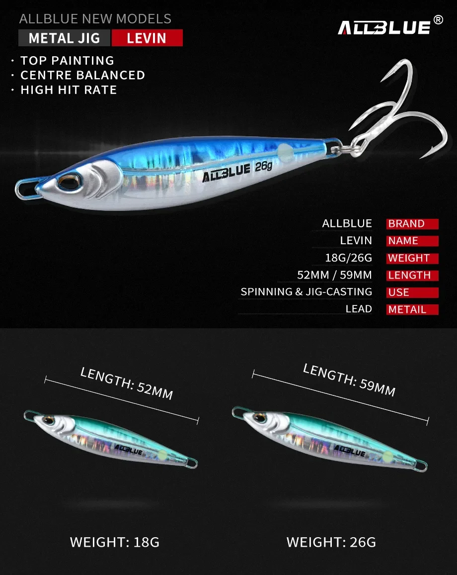 Cuchara de jigging ALLBLUE LEVIN en plomo duro