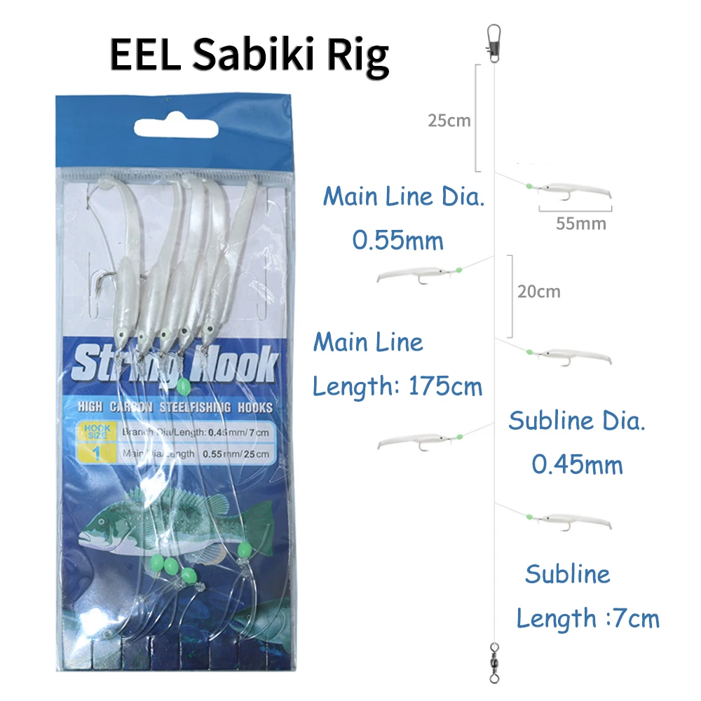 Sabiki artificial en cadena Mrlurion, para calamares y anguilas - imagen 3